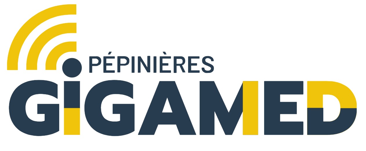 Texte alternatif : Logo des Pépinières Gigamed, structure d'accompagnement et d'innovation pour les entreprises.